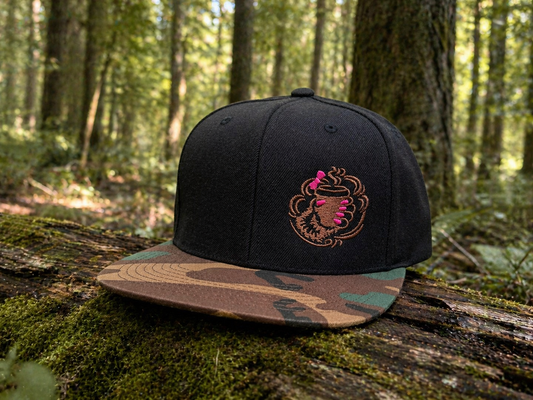 Black Camo Premium Snapback - Sassy Brew Logo